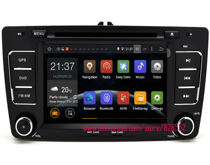Best Free shinpping Android 6.0 Car DVD Player For Skoda Octavia support 3G/WIFI GPS Navigation Radio 0