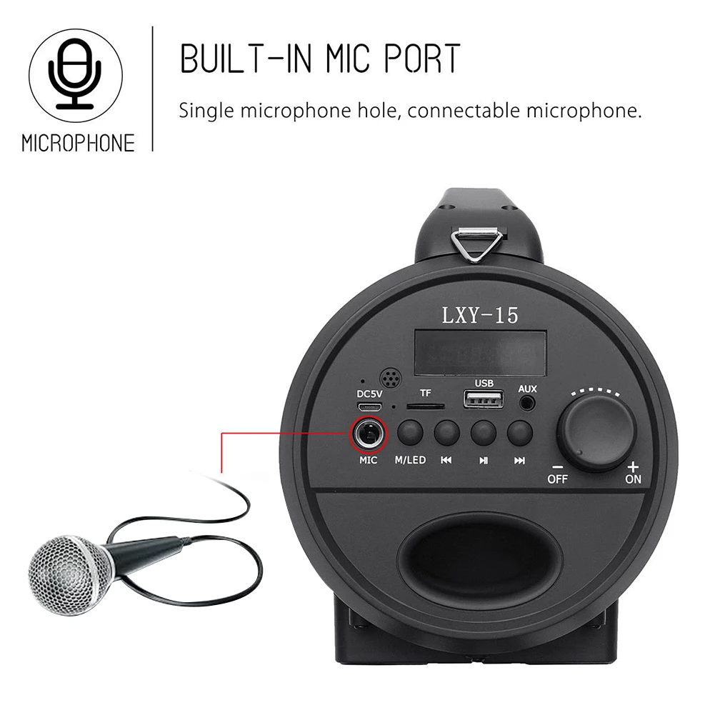 Новые светодиодные красочные сабвуфер Портативный 5 дюймов Bluetooth Звуковая карта Usb Динамик Led Беспроводной Bluetooth открытый сабвуфер стерео