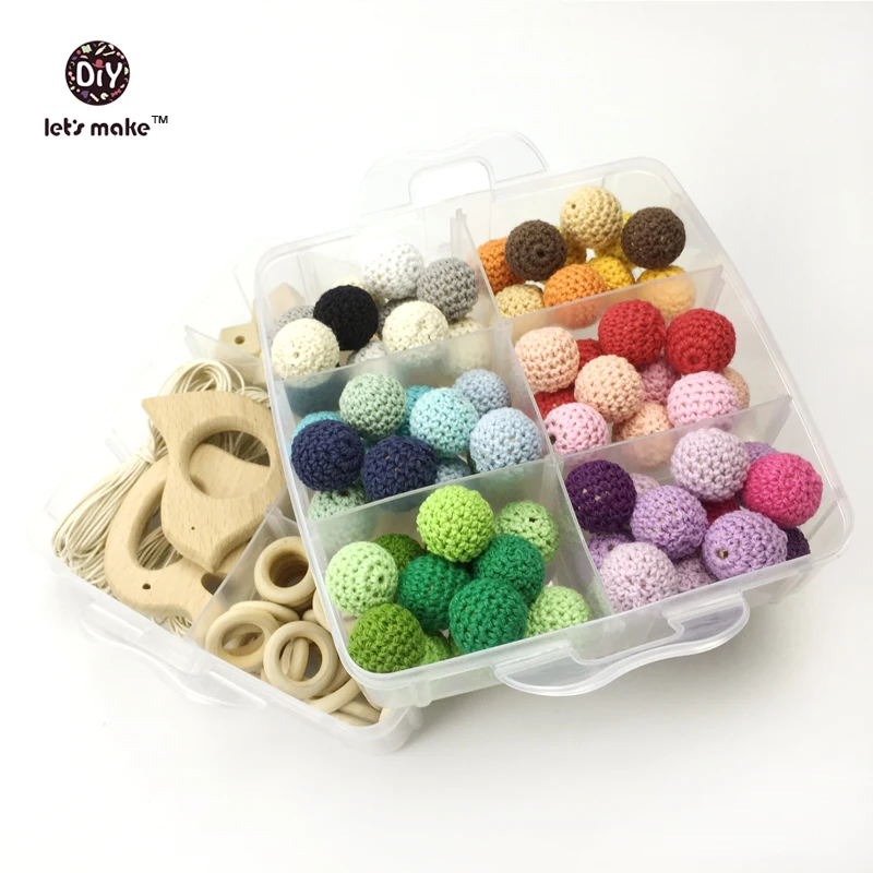 

Let's Make 2set DIY Nursing Baby Jewelry Freedom Combination Package Nature Wooden Rattly Organic Teether Toy Necklace Bracelet