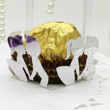 

Silver kissing boy girl Chocolate candy Wrappers holders wedding Birthday baby bridal Shower baptism favors party decorations