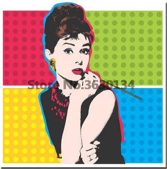 

Round Drill Diy 5D Diamond Painting Move Star Hepburn Full square Diamond Mosaic Picture Diamond Embroidery Pattern Rhinestones