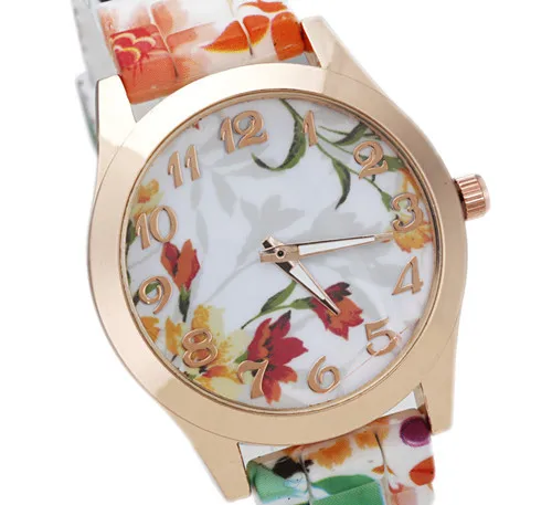new oriental cherry women silicone strap jelly movement quartz