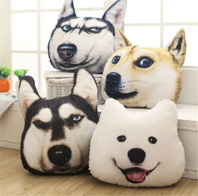 

2019 New Plush 3D Printed Samoyed Husky Doge Dog Throw Creative Pillow Cushion Home Decoration