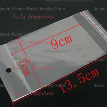 1000 шт самоклеющиеся уплотнения пластиковые пакеты W/отверстие для подвешивания 7*13,5 см ob1031