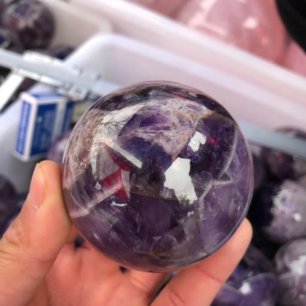 Fantasia Naturale Bela Ametista Cristal De Quartzo Esfera Bola
