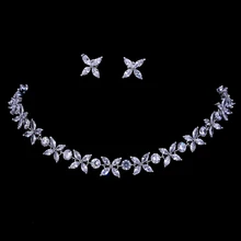 Emmaya цирконы потрясающий Кристалл ожерелье и серьги Роскошные свадебные вечерние Ювелирные изделия Набор для свадьбы Вечерний Подарок