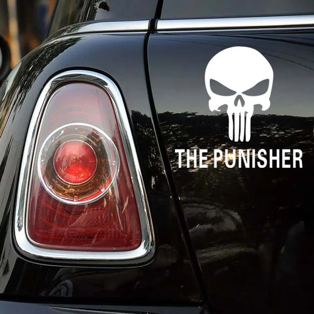 

1Pc Car-Styling Ghost Rider THE PUNISHER SKULL Decals For Car Stickers On Cars Body Comic Steering-wheels Motorcycle Car Sticker