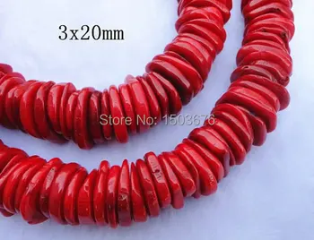 

15.5 inches/strand of Natural Red Bamboo Coral Disc Heishi Beads Charms, Coral Beads Jewelry Necklace Supplies