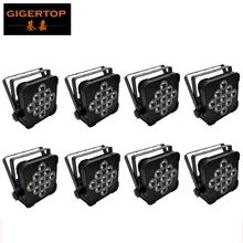 TIPTOP 8 шт./лот 9x12 Вт 4IN1 RGBW Slim LED PAR свет, американский DJ светодиодные par-прожекторы Тихая рабочей Шум ЖК-дисплей Дисплей 100 V-220 V