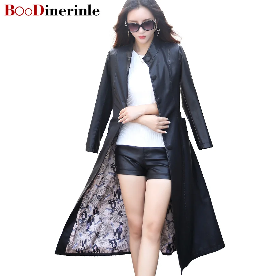 Jacket Jacket Leather Ceinture grey Gamme longue Printemps Femmes Mode Jacket En Automne Manteaux Veste 2018 Trench Folder F008 De Black red coats Pu Mince Cuir X Cotton black 5xl Haut M Cotton red BaZqwgyp