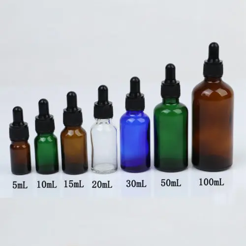 

20pcs 5ml/10ml/15ml/20ml/30ml/50ml Empty Amber Dropper Bottles Glass Essential Oil Liquid Aromatherapy Pipette Perfume Container