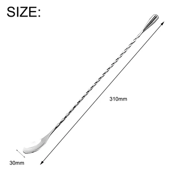 

1pcs 12 Inch Stainless Steel Bar Spoon Stirrers Bartending Mixed Spoon,Spiral Pattern Bar Cocktail Shaker Spoon