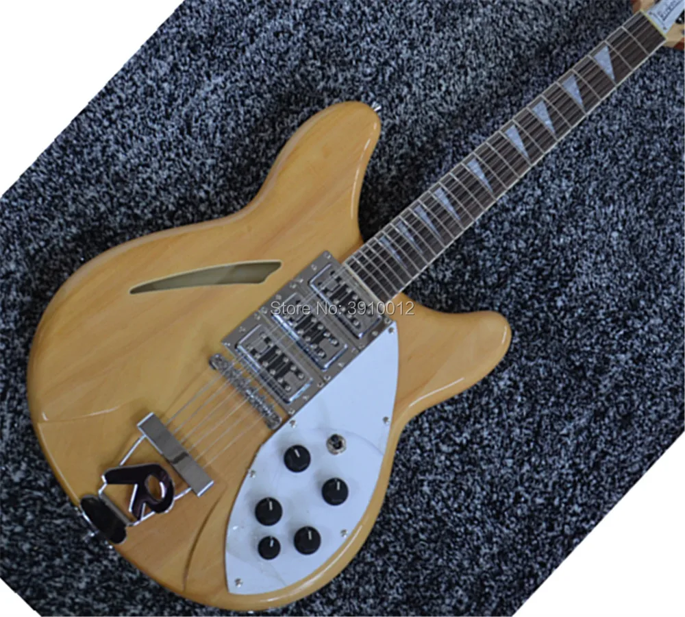 

Wholesale and Retail 12 Strings Natural Wood Color Electric Guitar with 3 Pickups,Chrome Hardware,White Pickguard,5 Knobs