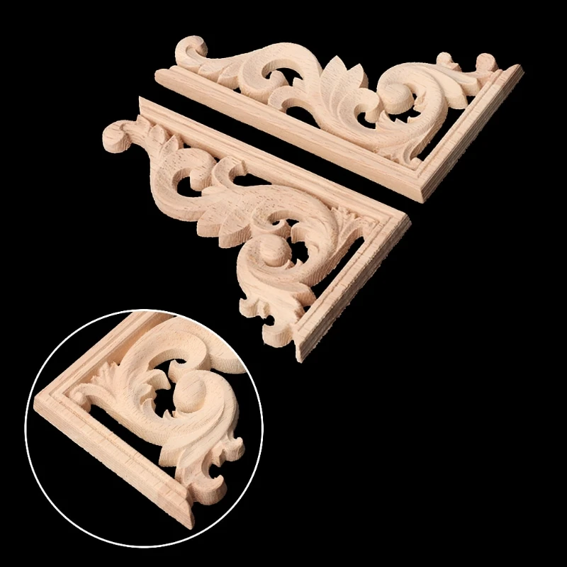 Горячая цветок дерево резная угловая рамка с аппликацией двери Стены Двери Мебель для шкафа декоративные фигурки резьба по дереву