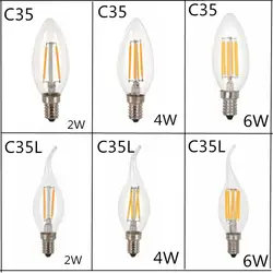 10 шт.> светодиодный дизайн энергосбережения 4 W 6 W лампы в форме свечи лампы E14 E27 с регулируемой яркостью 220 V 110 V 2700 K C35 светодиодный свет лампы