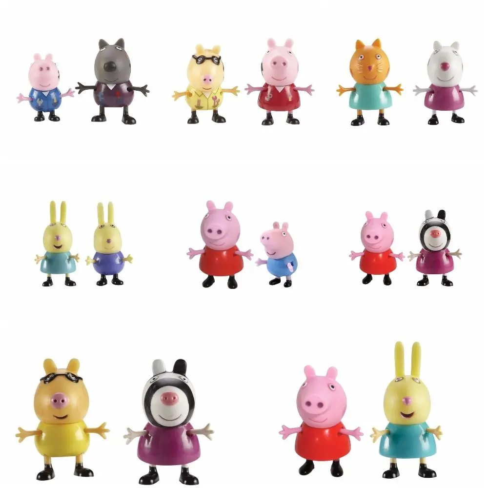

Genuine Peppa Pig 1pc Peppa Pig family action figure toy peppa and mummy, george and daddy kids Birthday Christmas toy gift