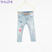 Модные джинсы для малышей; штаны для девочек; джинсы для девочек с бабочками; детские джинсы; леггинсы; джинсовые штаны для новорожденных; джинсы для малышей; BeBe