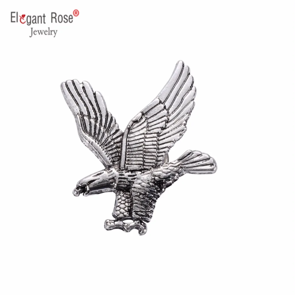 

Hot Sale Brooches European American Fashion Pin Owl Brooches Personalized Retro Vest Silver Eagle Badge Men's Suit Brooch X262