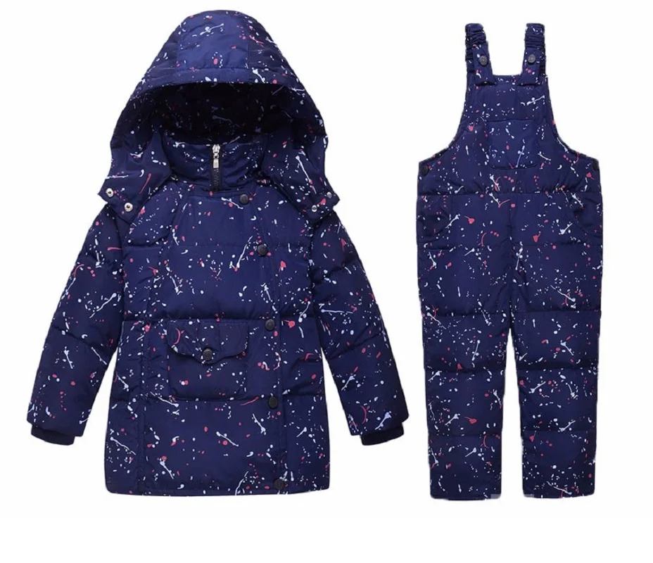 

Children's Girls Boys 90% Warm Duck Down clothing set kids winter jacket overalls for Boy down & parkas Suitable 2-4 years