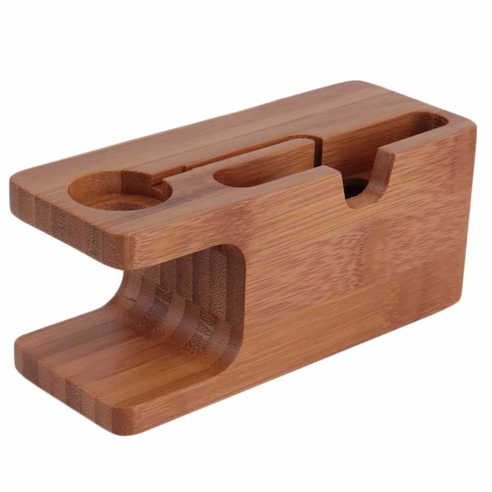 

Bamboo Wood Charging Station Charger Dock Stand Holder For Apple Watch Phone Phone For iWatch For iPhone
