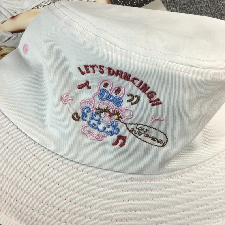 Женские шапки-ковши с надписью и вышивкой в стиле Харадзюку, Рыбацкая шляпа в японском стиле, подходит ко всему, женская летняя одежда для отдыха, трендовая кавайная шляпа