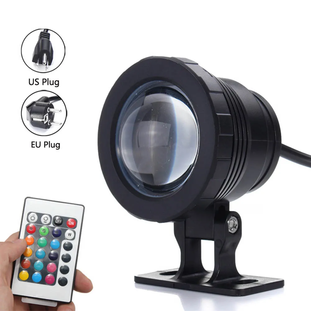 

10W RGB LED Underwater Spot Light IP68 Waterproof Pond Aquarium Lamp with Controller TN88