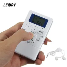 LEORY портативный мини модуляция частоты цифровой светодиодный дисплей FM радио приемник обработка сигнала с наушниками