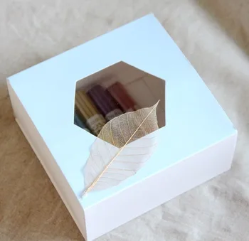 

14.5*14.5*6.5cm handmade Macaron Drawer window Cake Boxes Baking Biscuits Cookie packaging BoX