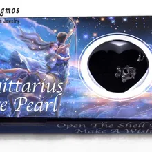 Qingmos Созвездие подарок Стрелец одна коробка желаний жемчужное ожерелье-чокер с медальоном для женщин& Oyster Love жемчужное ожерелье-w3640