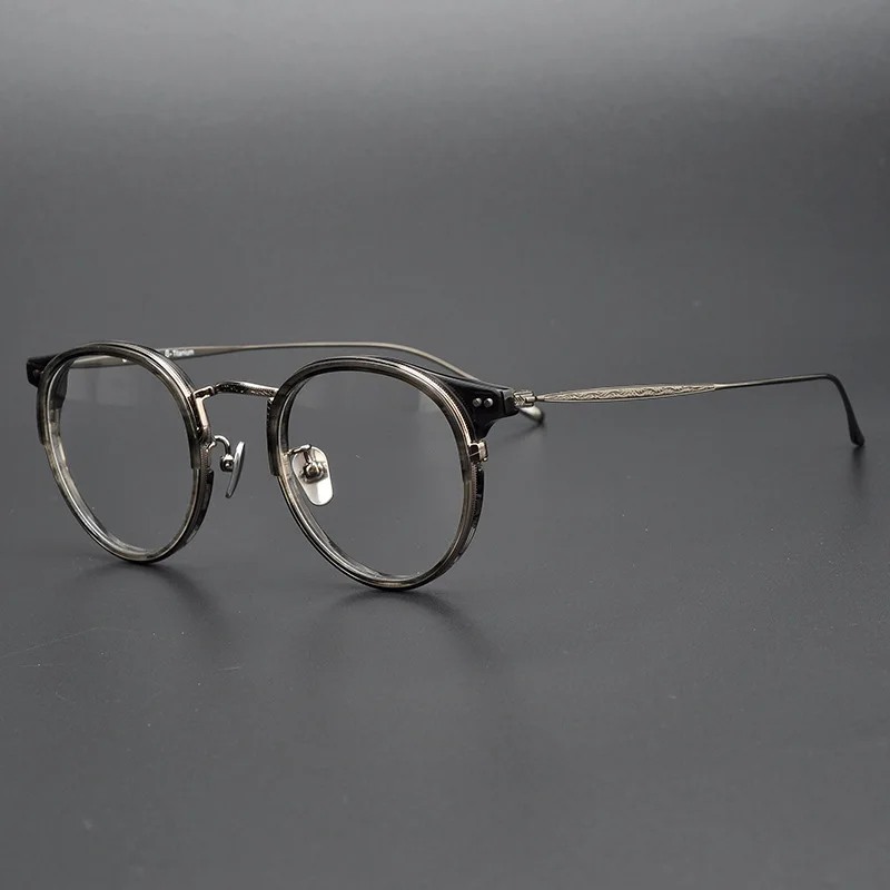 Titanium Vintage Round Optical Glasses Frame Men Brand Retro Clear Lens Eyeglasses Man Myopia Spectacles Frames Eyewear Oculos