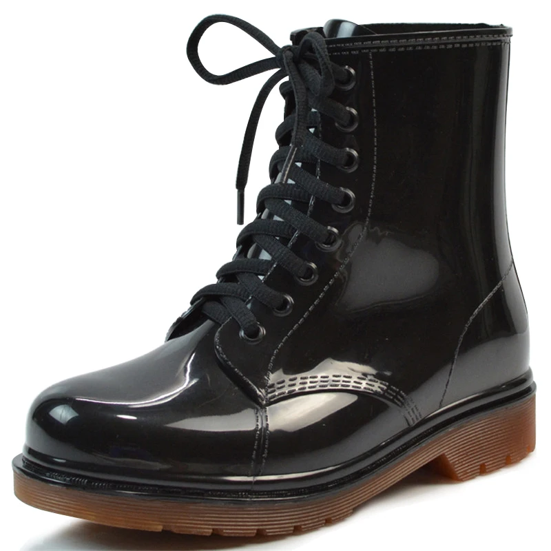 

Autumn Jelly Shoes Woman Martin Boots Women Breathable Rainy Shoes Outdoor Rainboots Water Shoes Ankle Rain Shoes bota feminina