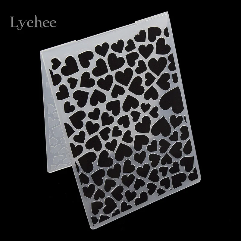 

Lychee Plastic Embossing Folder For Scrapbook DIY Album Card Tool Plastic Template Stamp Irregular Loving Heart