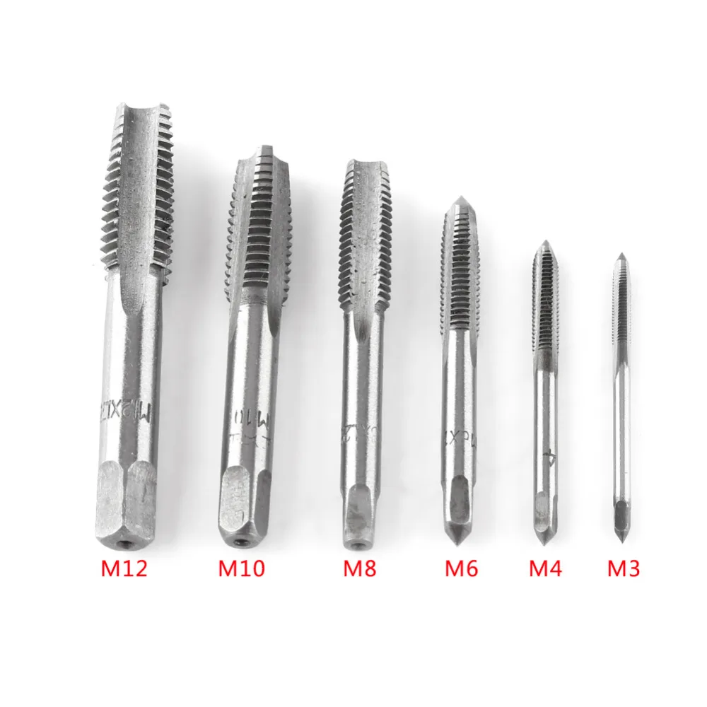 12pcs/set Screw Taps Bearing Steel Thread Tap Tool Screw Thread Hand