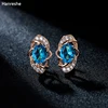 Hanreshe Stud Earrings Wedding Party Blue Red Fashion Jewelry Crystal Push Back Simple Stud Earrings Natural Zircon Women Gift ► Photo 3/6