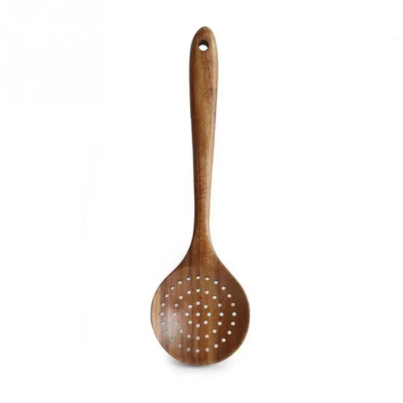 colander Кухонная домашняя Ретро металлическая кулинарная лопатка посуда домашняя легкая ложка Кухонная деревянная прочная с отверстием для подвешивания - Цвет: colander