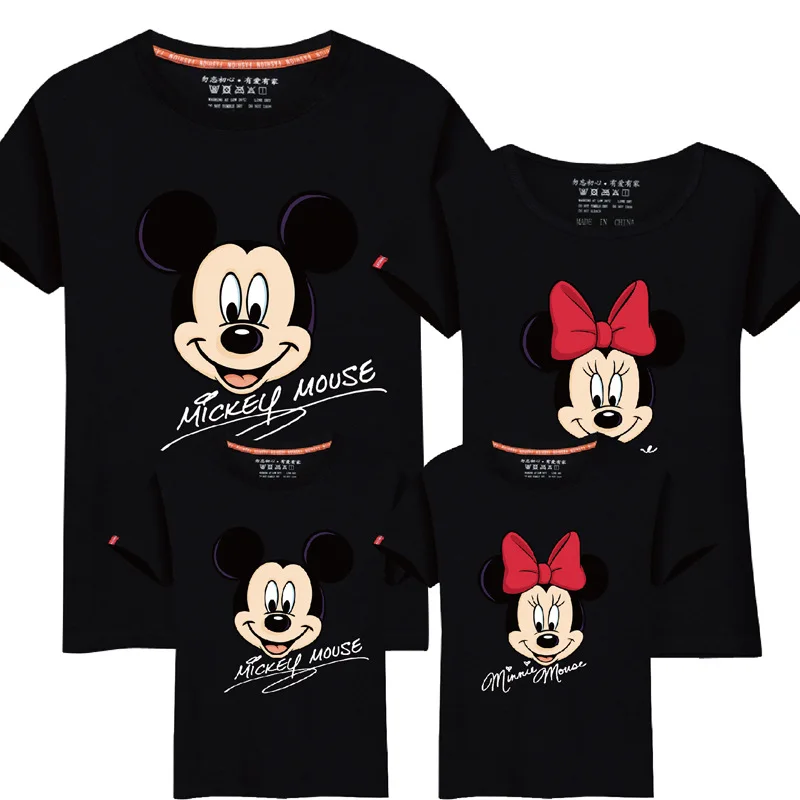 

Matching Family Outfits Best Friend Tshirt Cartoon Mickey Printed Casual T Shirt Family Look Mother Son Dad Daughter Clothes