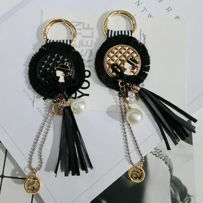 

Fashion Tassel Key Chain Women bag charm accessories Tassel Key Holder Korean velvet leather Car Key Ring gift jewelry