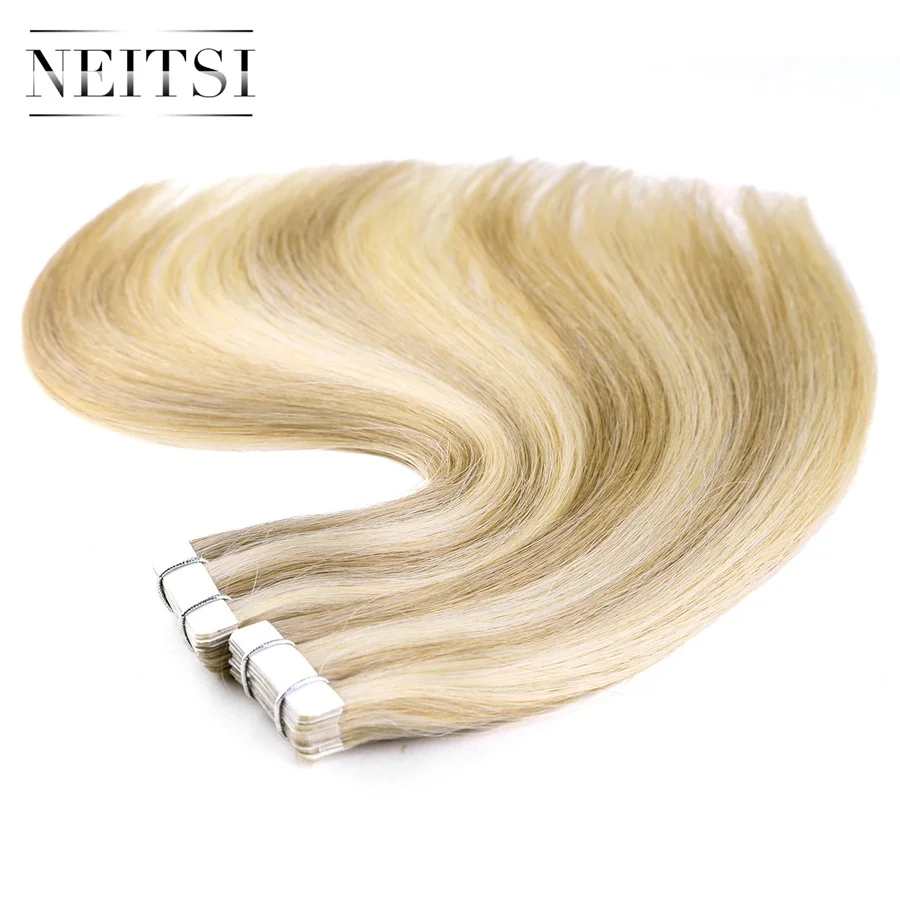Neitsi Straight Skin Weft Adhesive Hair None Remy Tape In Human Hair Extensions 16\