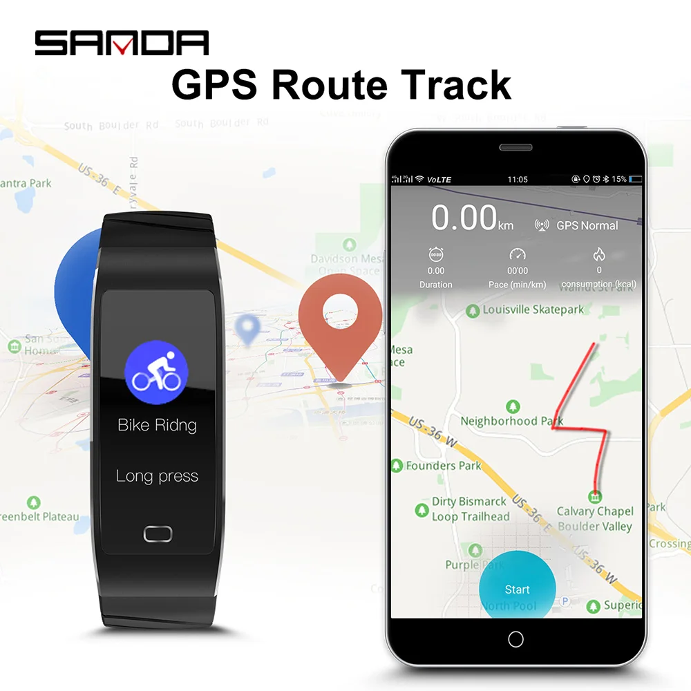 SANDA 2019 smart watch men's Bluetooth digital watch heart rate sphygmomanometer for Android iPhone sports watch