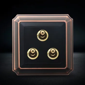 

3 Gang 1 way/ 2 way wall switch and bronze color toggle switch and 220V-250V light switch