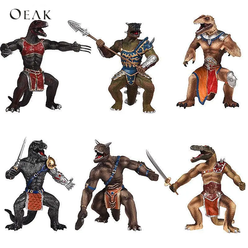 

Oeak Solid Dinosaur Warrior Simulated Dinosaur Model Toys Dinosaur Figure Model Puzzle Toy PVC Action Figure Toy Dolls