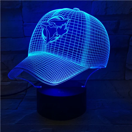 

Toronto Blue Jays Baseball Cup 3D LED Lamp bedside Touch Sensor RGB 7 Color Changing Children Kids Gift Usb night light Decor