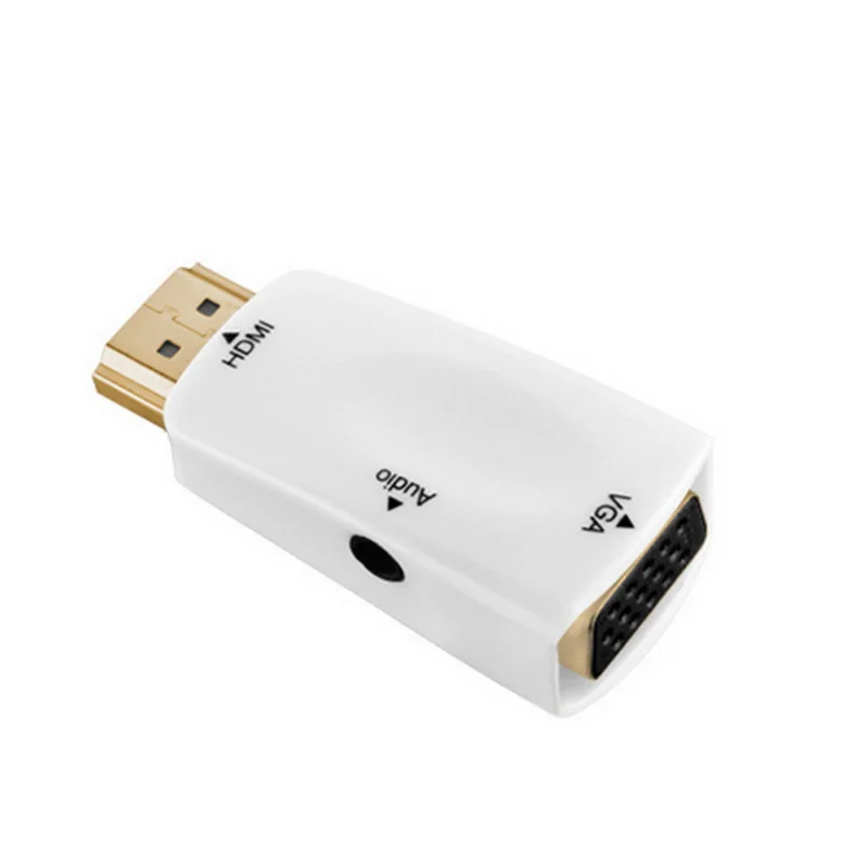 For HDMI To VGA Converter 1080P With 3.5mm Audio Cable For PC Laptop Box Projector For PS3 MaleTo Female Converter Adapter