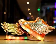 2017 весна осень sneakerschildren кожа PU shoes девушки мода LED shoes мальчики Крыло кроссовки дети спорт shoes кроссовки