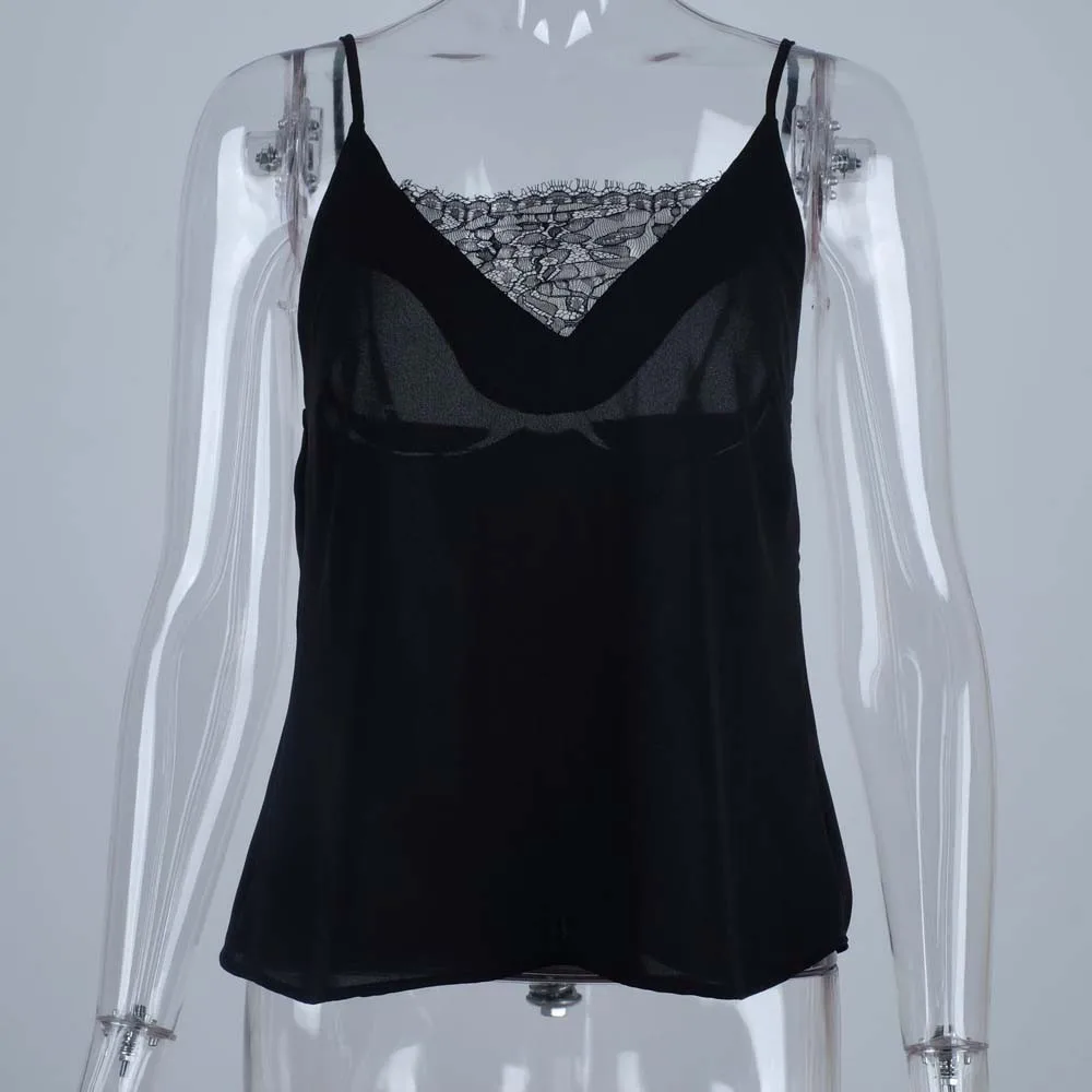 2018 de moda de las señoras de las mujeres de encaje Sexy Chaleco de moda camiseta sin mangas de verano Mujer camiseta femenina * 75 2018 de moda de las señoras de las mujeres de encaje Sexy Chaleco de moda camiseta sin mangas de verano Mujer camiseta femenina * 75