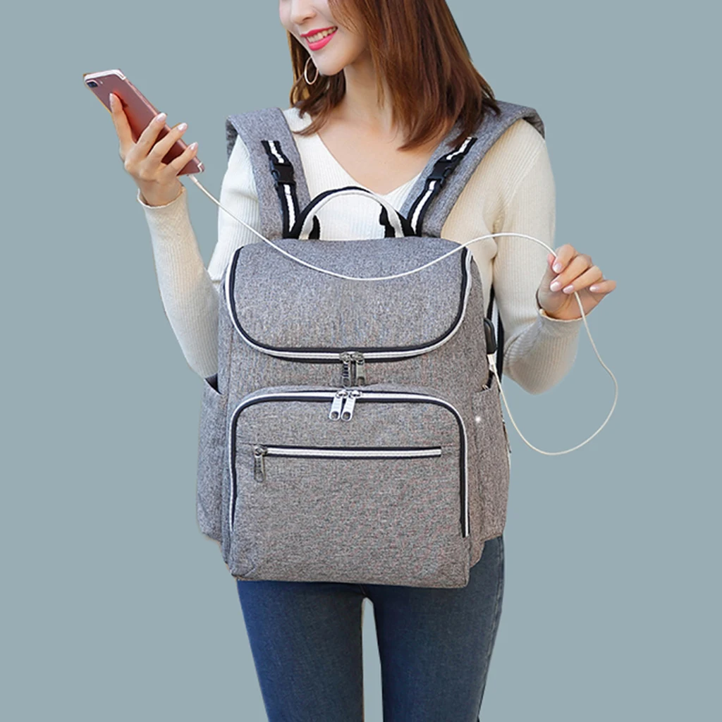 

Baby Diaper Bag Backpack Large Capacity Multi-Function Nappy Bags with USB Charging Port for Women Men