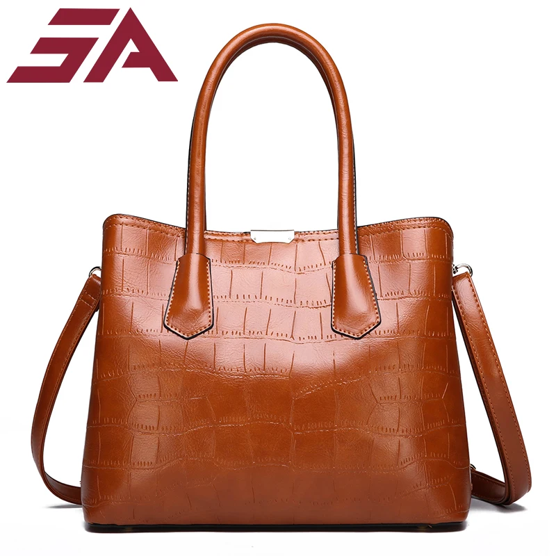 

SA Women PU Leather Handbags Casual Tote bags Crossbody TOP-handle bag fashion Messenger Bag Female big bag new arrival