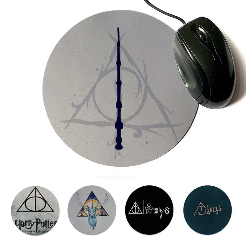

MaiYaCa My Favorite always Harry Potter Deathly Hallows Unique Desktop Pad Game Mousepad Round mouse pad 22x22cm 20x20cm