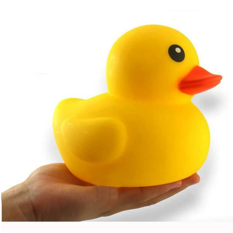 Cute Baby rattle Bath toy Squeeze animal Rubber toy duck BB Bathing water toy Race Squeaky Yellow Duck Classic Toys Reborn gift