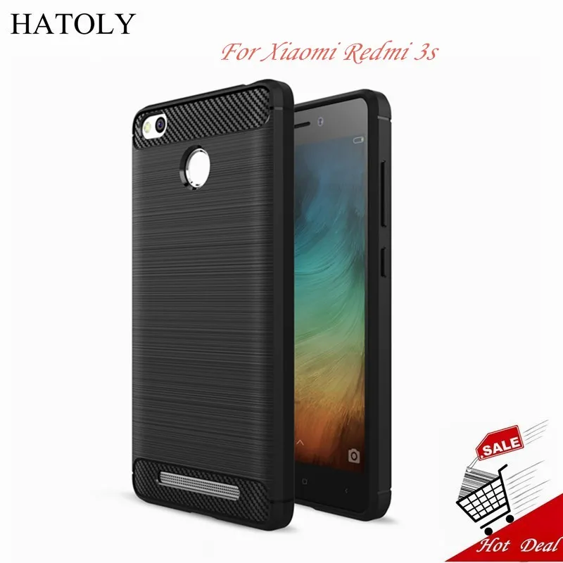 For Cover Xiaomi Redmi 3s Case Shockproof Carbon Fiber Soft Silicone Phone Bumper |